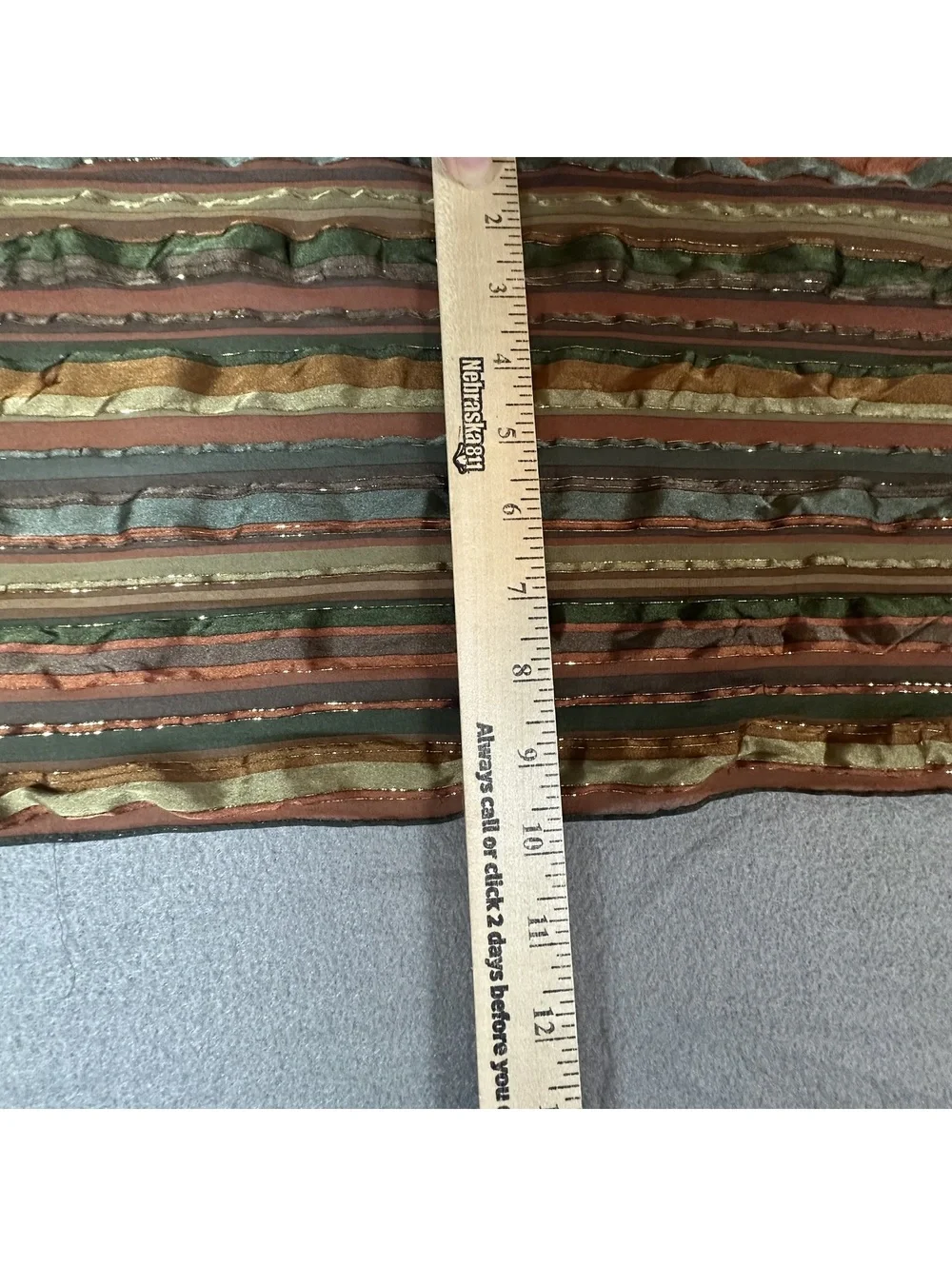 Vintage Striped Multicolor Scarf with Metallic Thread Detail